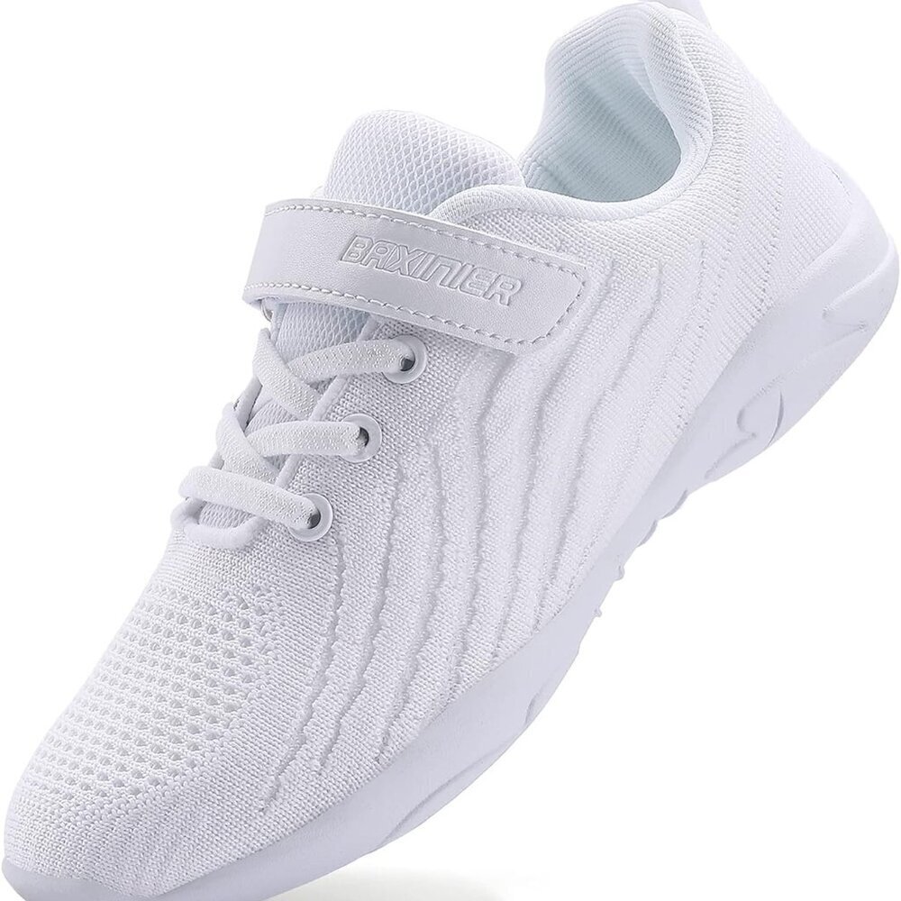 Girls White Breathable Cheerleading Shoes Youth Athletic Training Sneakers